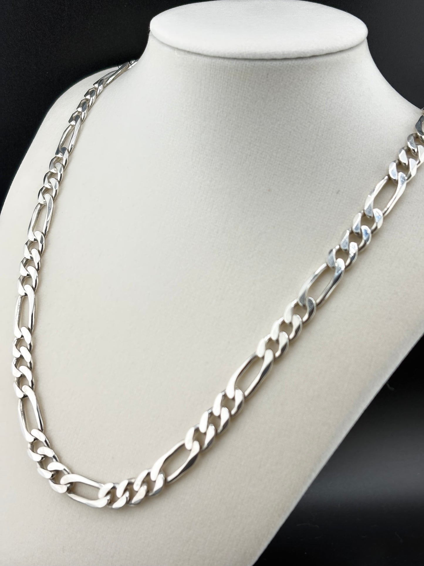 .925 Sterling Silver Figaro Link Necklace – 8.23mm / 20.5"