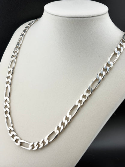 .925 Sterling Silver Figaro Link Necklace – 8.23mm / 20.5"