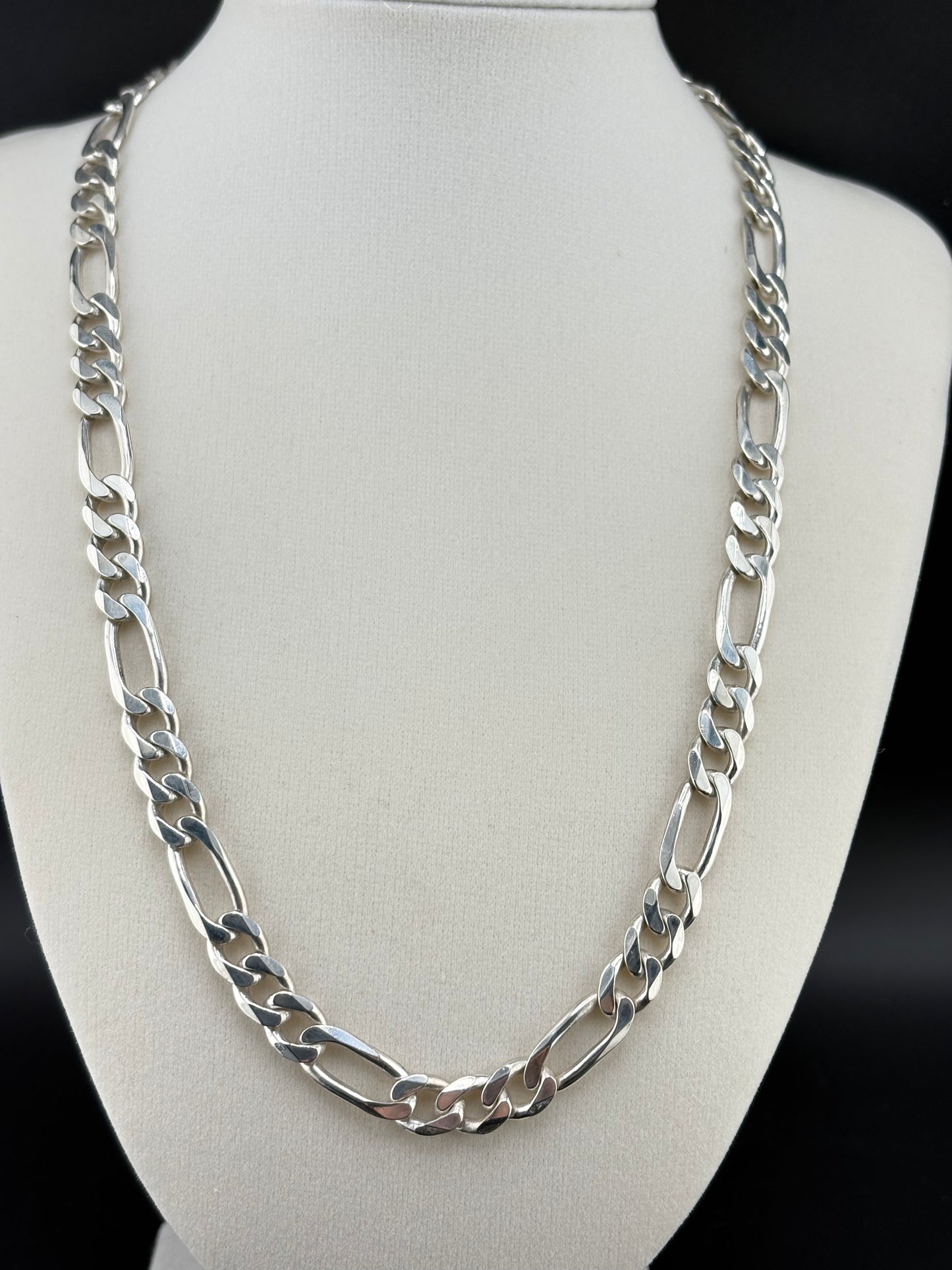 .925 Sterling Silver Figaro Link Necklace – 8.23mm / 20.5"