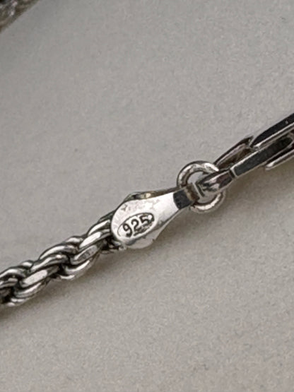 .925 Sterling Silver Classic Rope Chain Necklace – 2.7mm / 16"