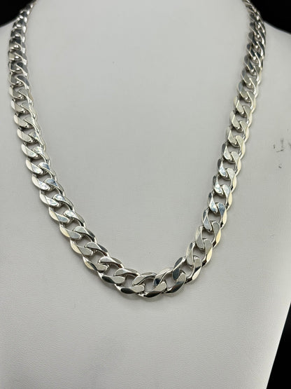 .925 Sterling Silver Curb Chain Necklace – 11.25mm / 23.5"