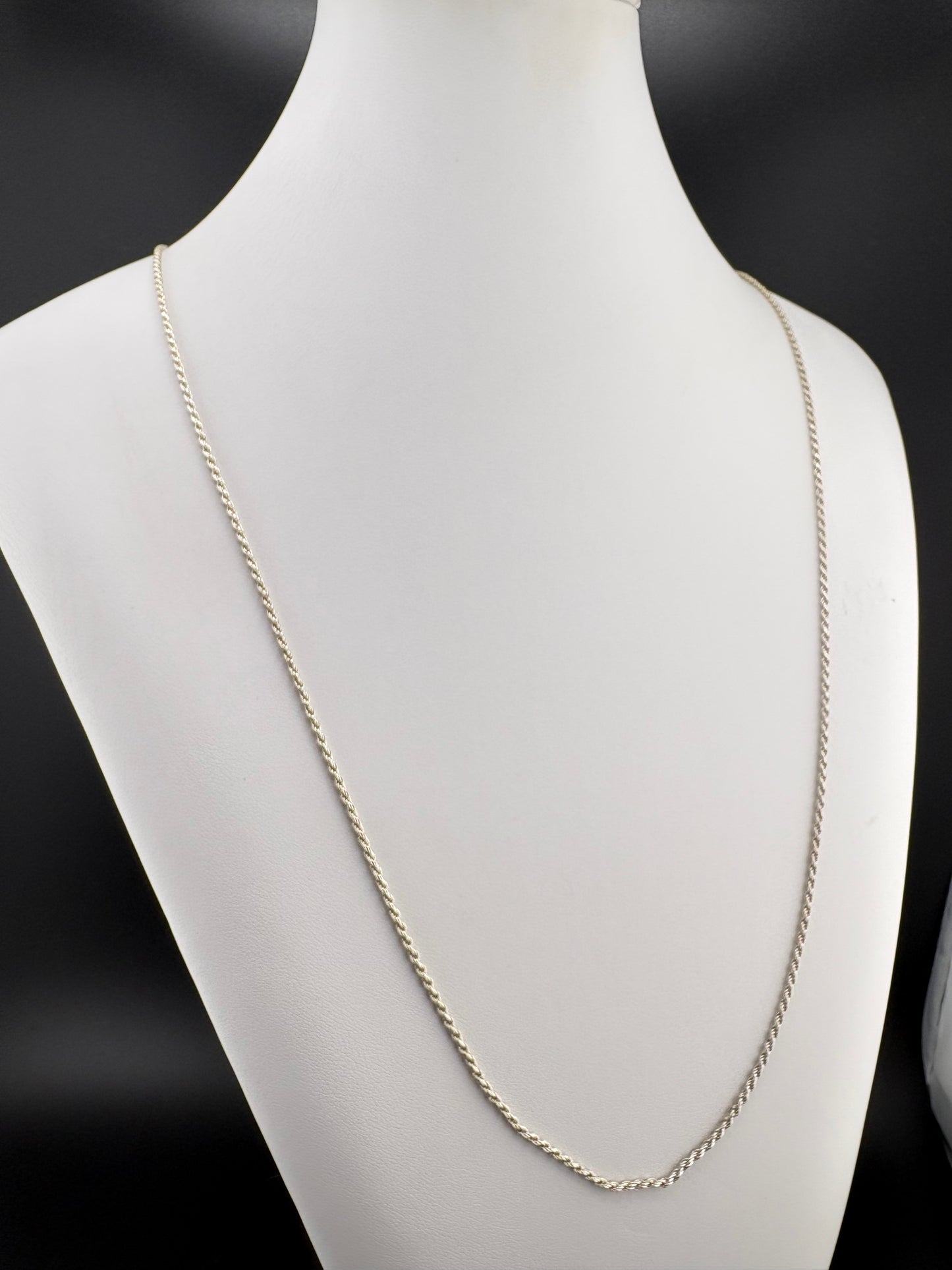.925 Sterling Silver Rope Chain Necklace – 1.51mm / 30"