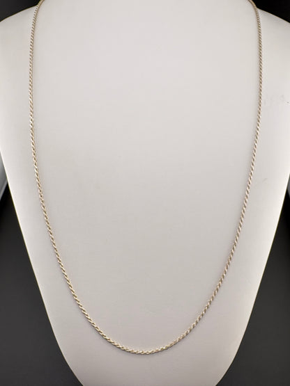 .925 Sterling Silver Rope Chain Necklace – 1.51mm / 30"