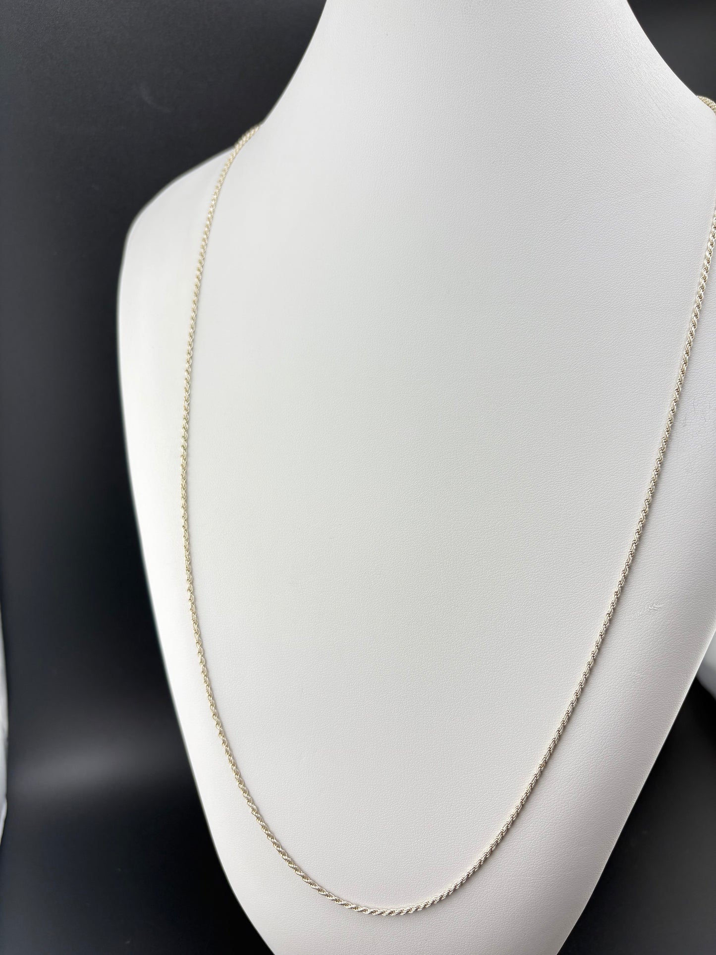 .925 Sterling Silver Rope Chain Necklace – 1.51mm / 30"
