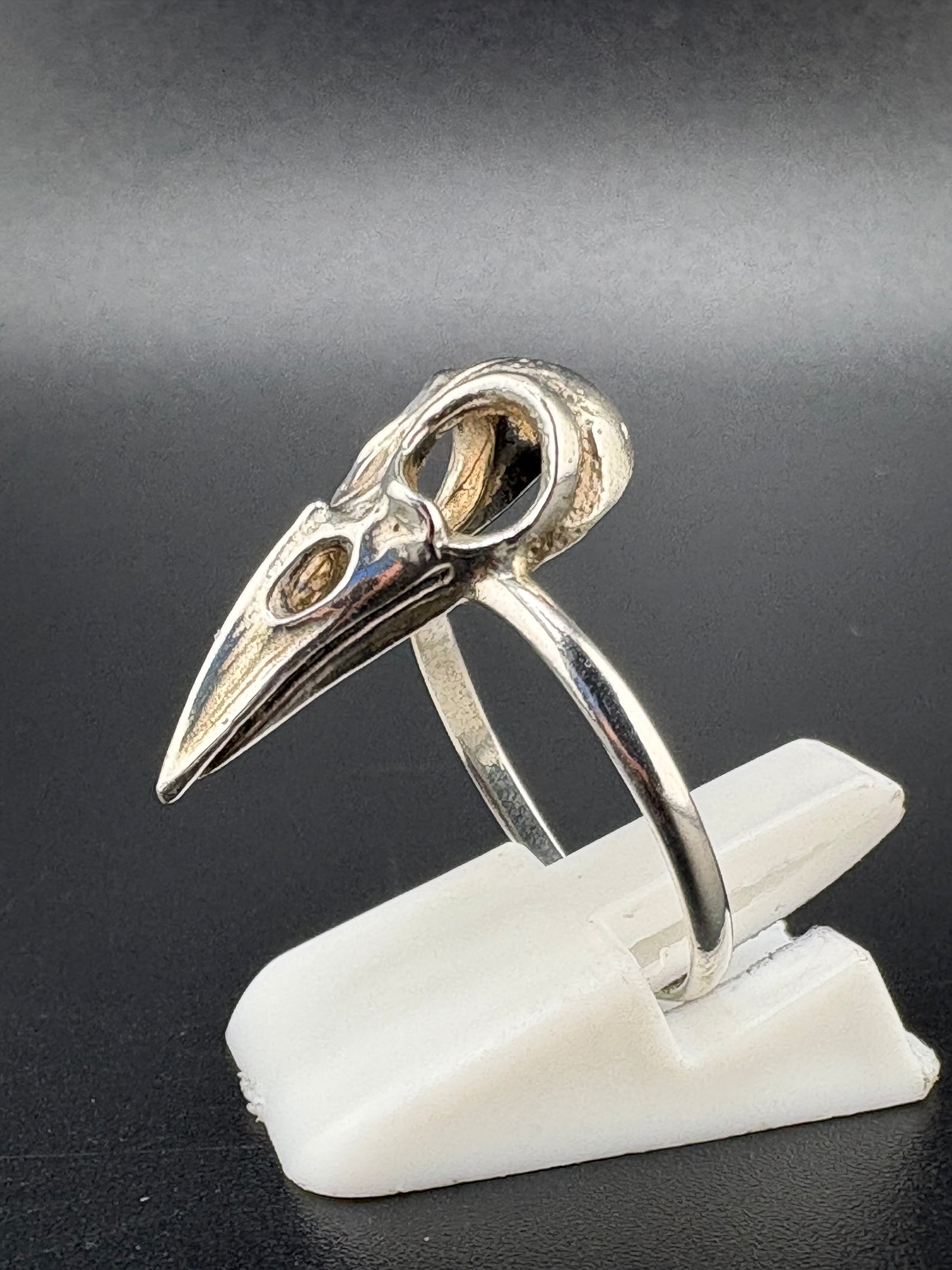 .925 Sterling Silver Crow Skull Ring – 2g alternate product view