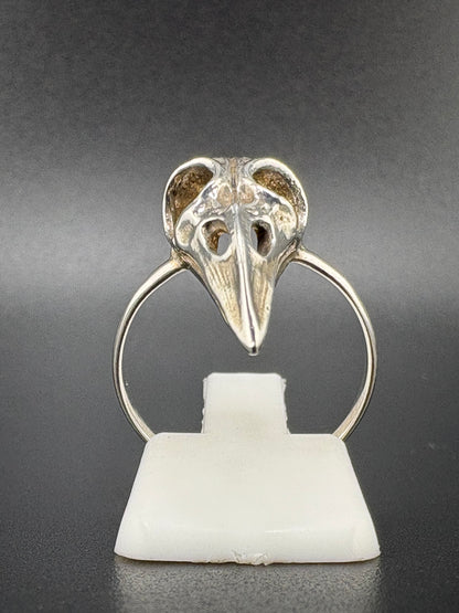 .925 Sterling Silver Crow Skull Ring – 2g