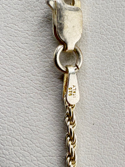 .925 Sterling Silver Rope Chain Necklace – 1.51mm / 30"