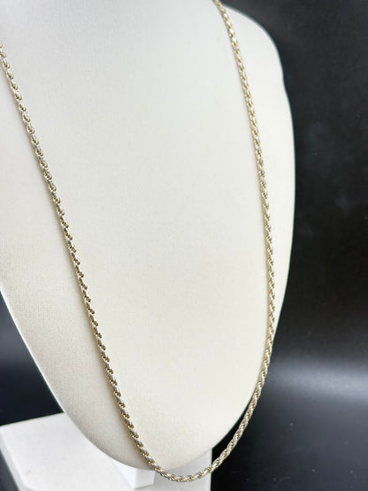 .925 Sterling Silver Classic Rope Chain Necklace – 2.45mm /24"
