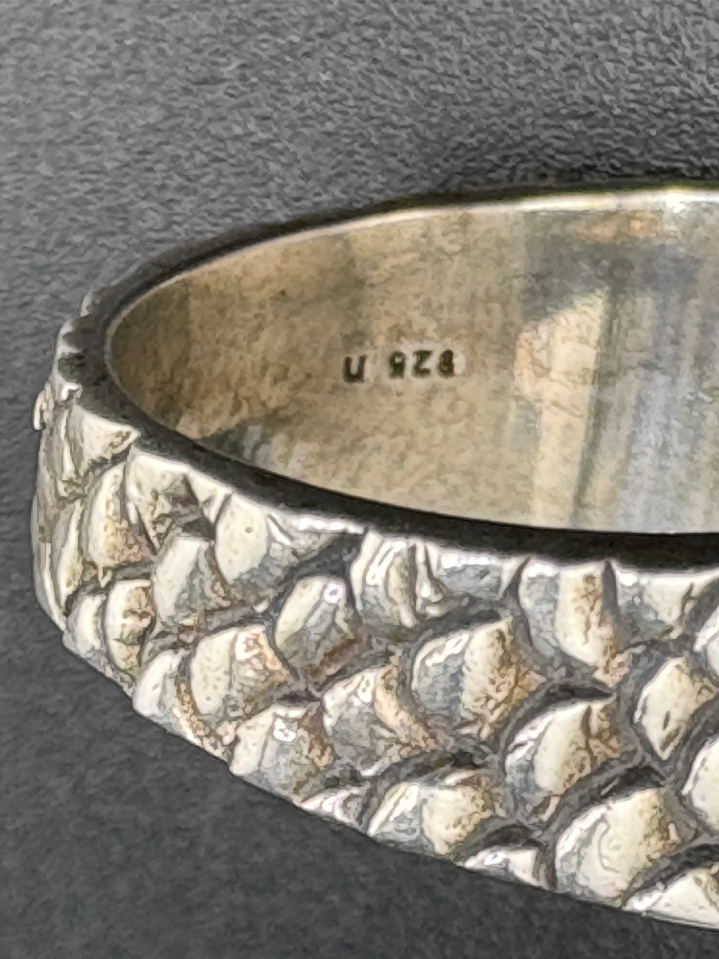 .925 Sterling Silver Dragon Scale Ring – 4.56g