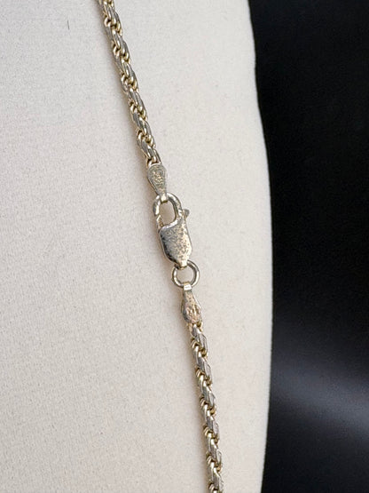 .925 Sterling Silver Classic Rope Chain Necklace – 2.45mm /24"