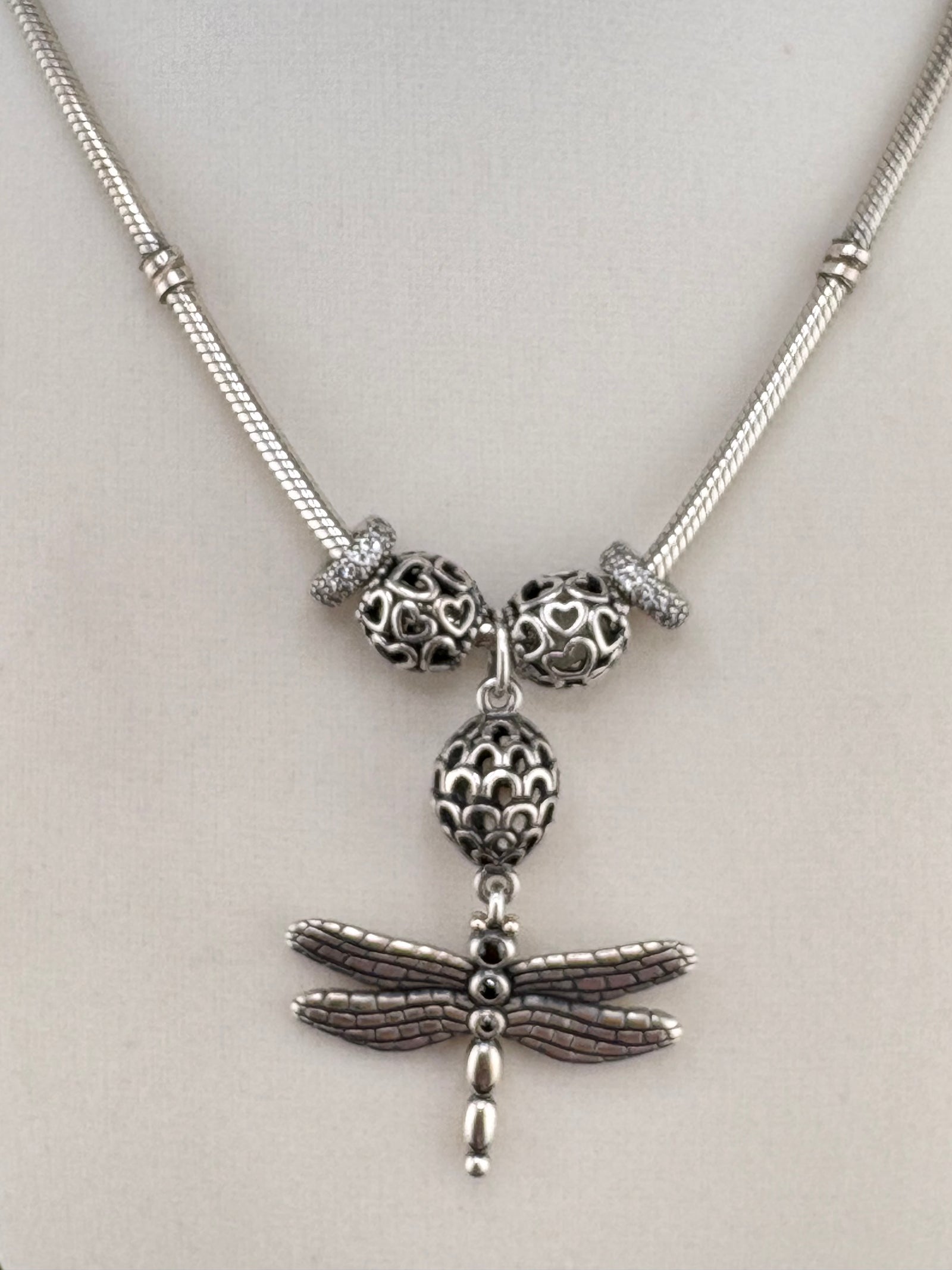 Snake Chain Necklace with Pandora Charms – 3mm / 20" detail view