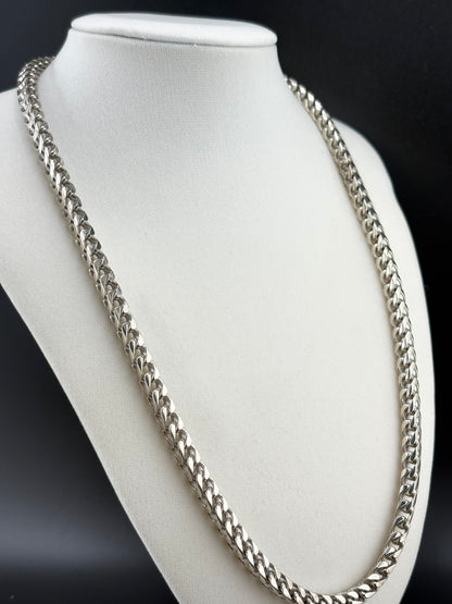 .925 Sterling Silver Franco Link Necklace – 5.52mm / 22"