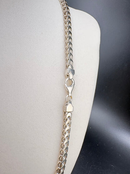 .925 Sterling Silver Franco Link Necklace – 5.52mm / 22"