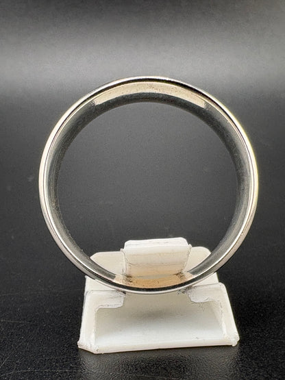 .925 Sterling Silver Black & Silver Band Ring – 5.5g – Size 10