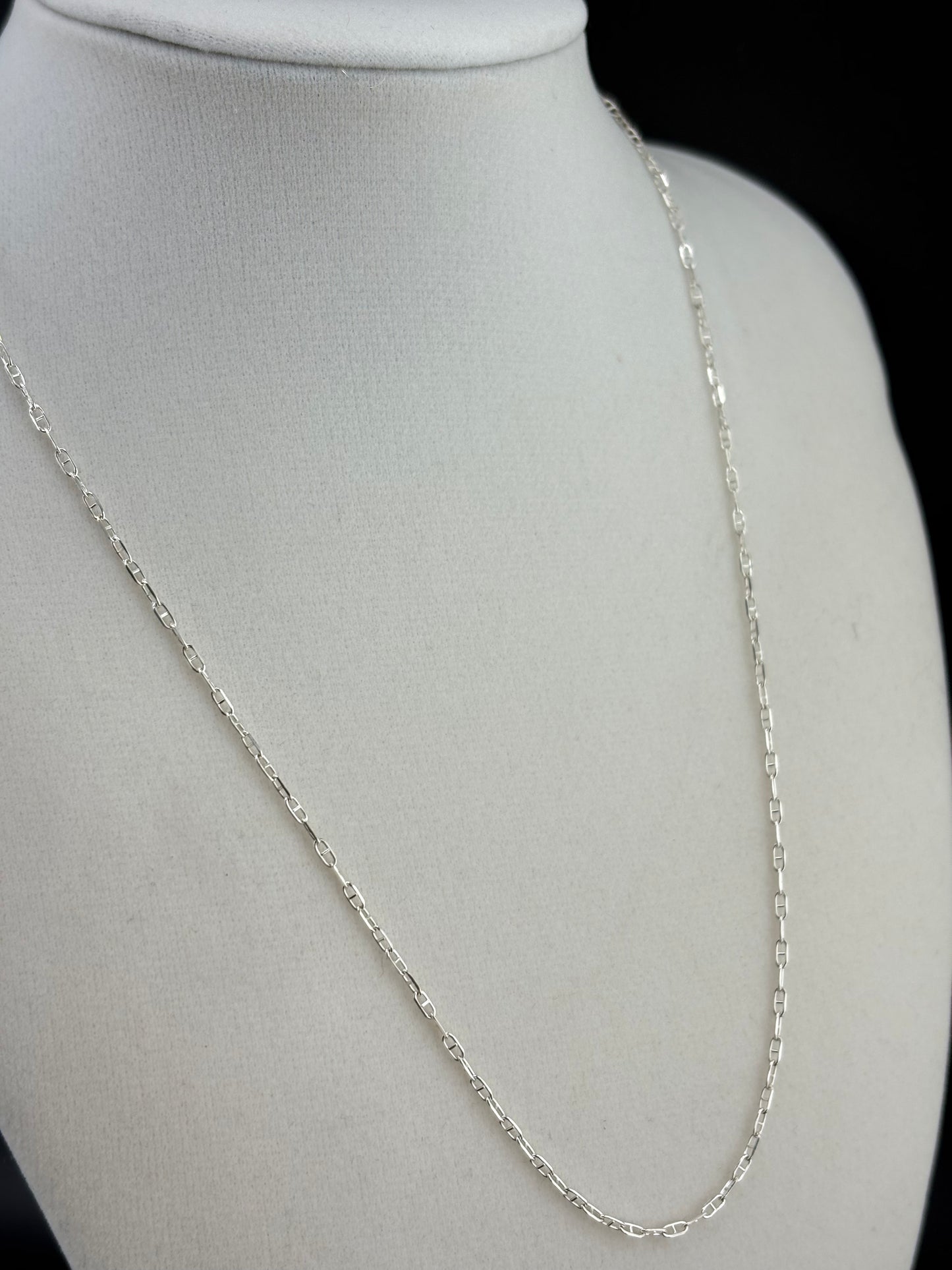 .925 Sterling Silver Mariner Link Necklace – 1.34mm / 18"