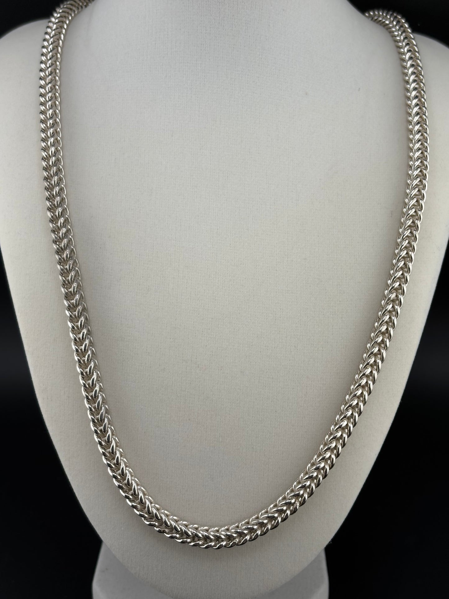 .925 Sterling Silver Franco Link Necklace – 5.96mm / 24"