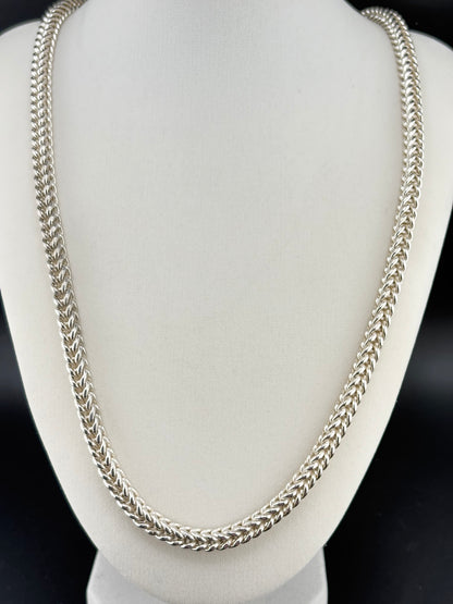 .925 Sterling Silver Franco Link Necklace – 5.96mm / 24"