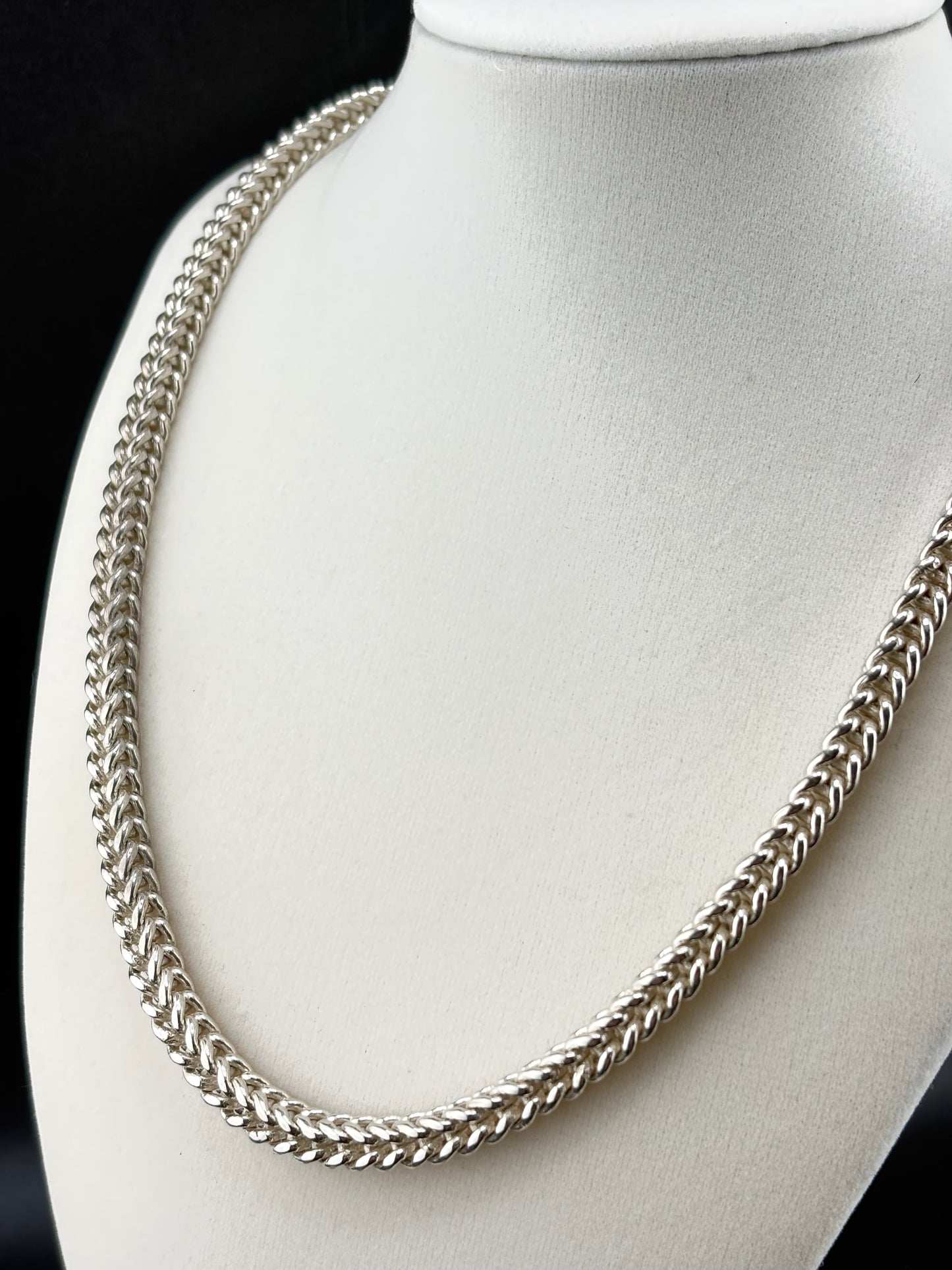 .925 Sterling Silver Franco Link Necklace – 5.96mm / 24"