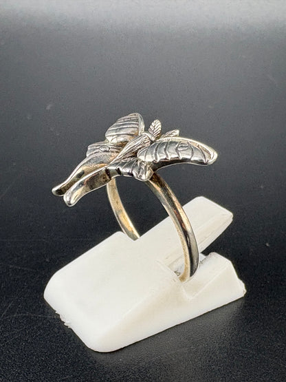 .925 Sterling Silver Moth Ring – 4.71g – Size 5