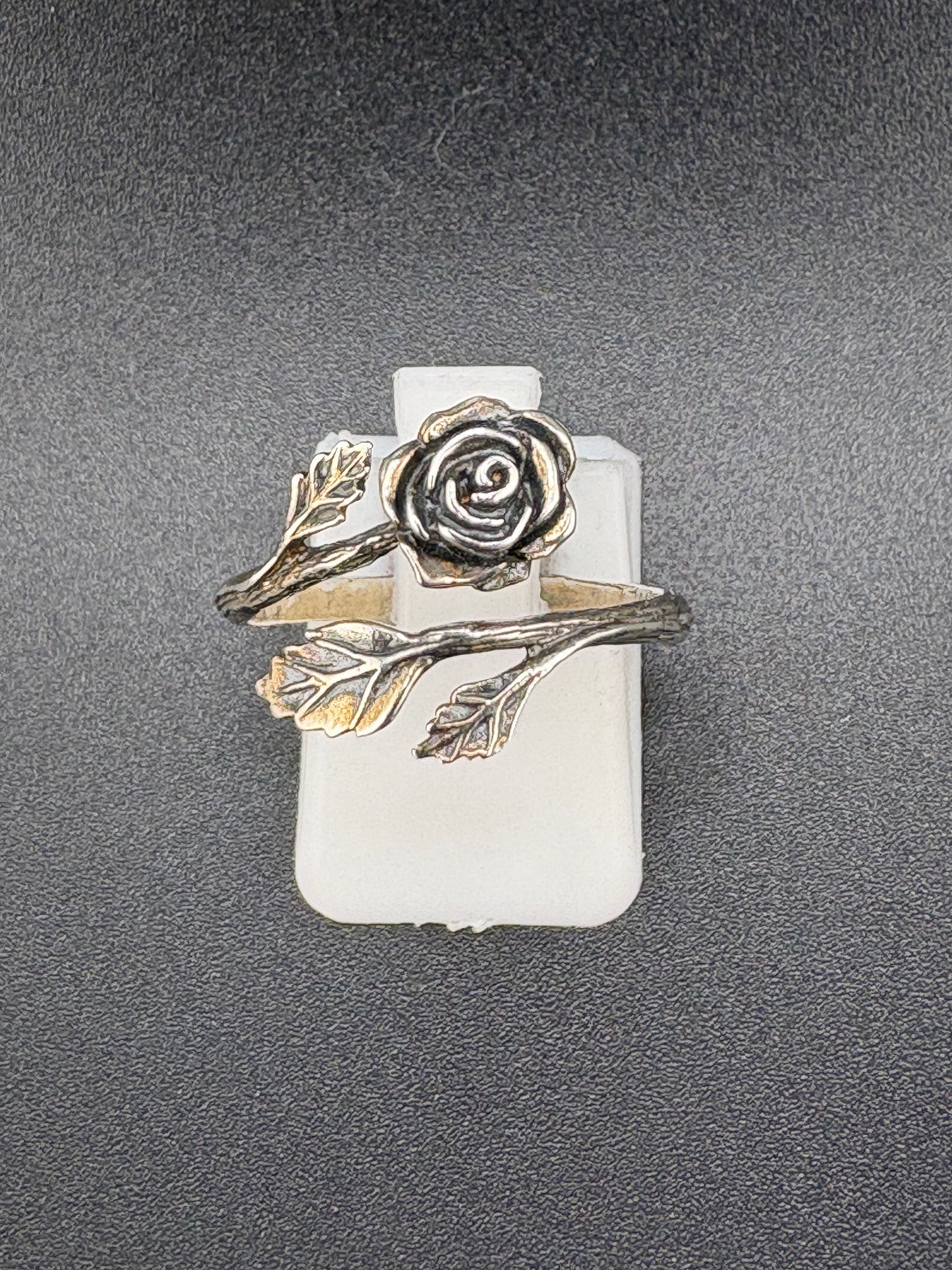 .925 Sterling Silver Rose Wrap Ring – 3.3g – Size 8