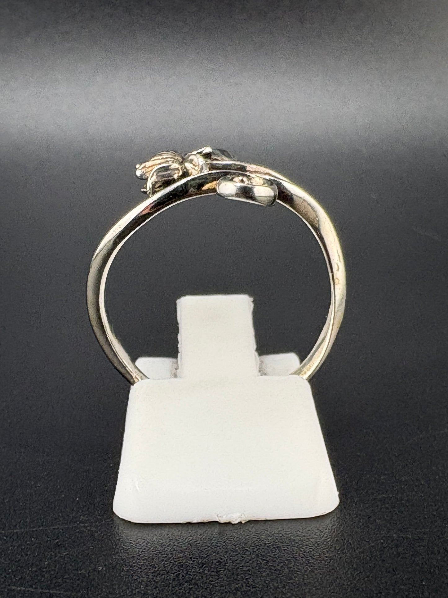 .925 Sterling Silver Lotus Flower Ring – 3.21g – Size 7.5 Adjustable