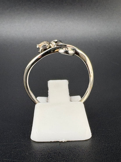 .925 Sterling Silver Lotus Flower Ring – 3.21g – Size 7.5 Adjustable