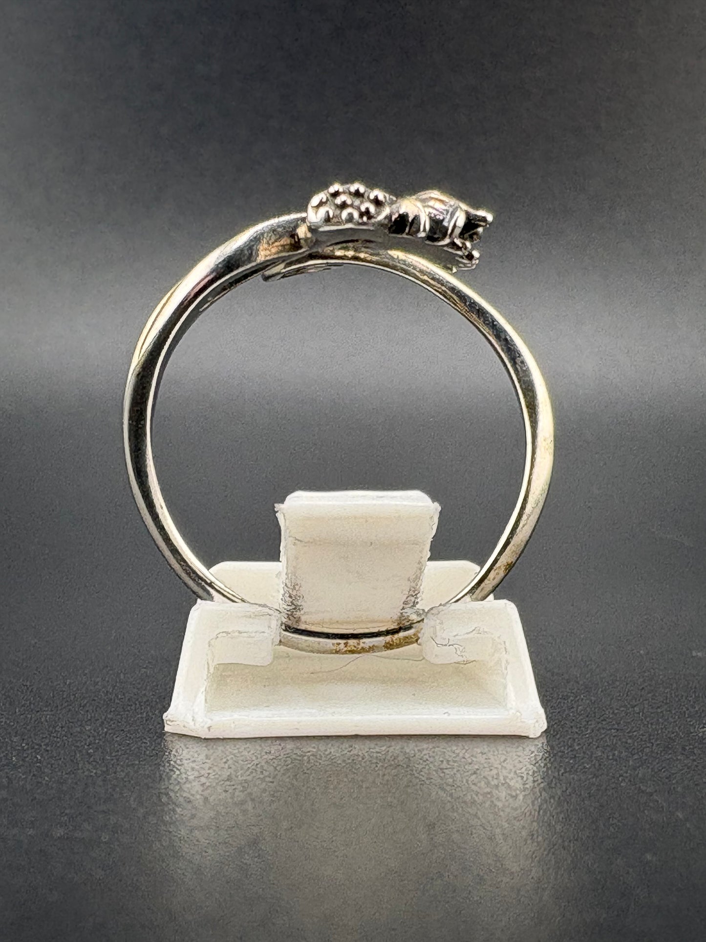 .925 Sterling Silver Lotus Flower Ring – 3.21g – Size 7.5 Adjustable