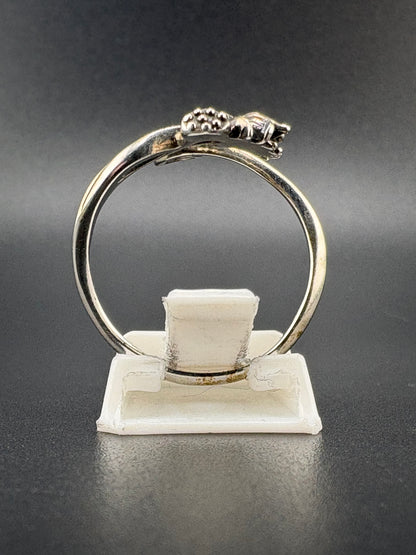 .925 Sterling Silver Lotus Flower Ring – 3.21g – Size 7.5 Adjustable