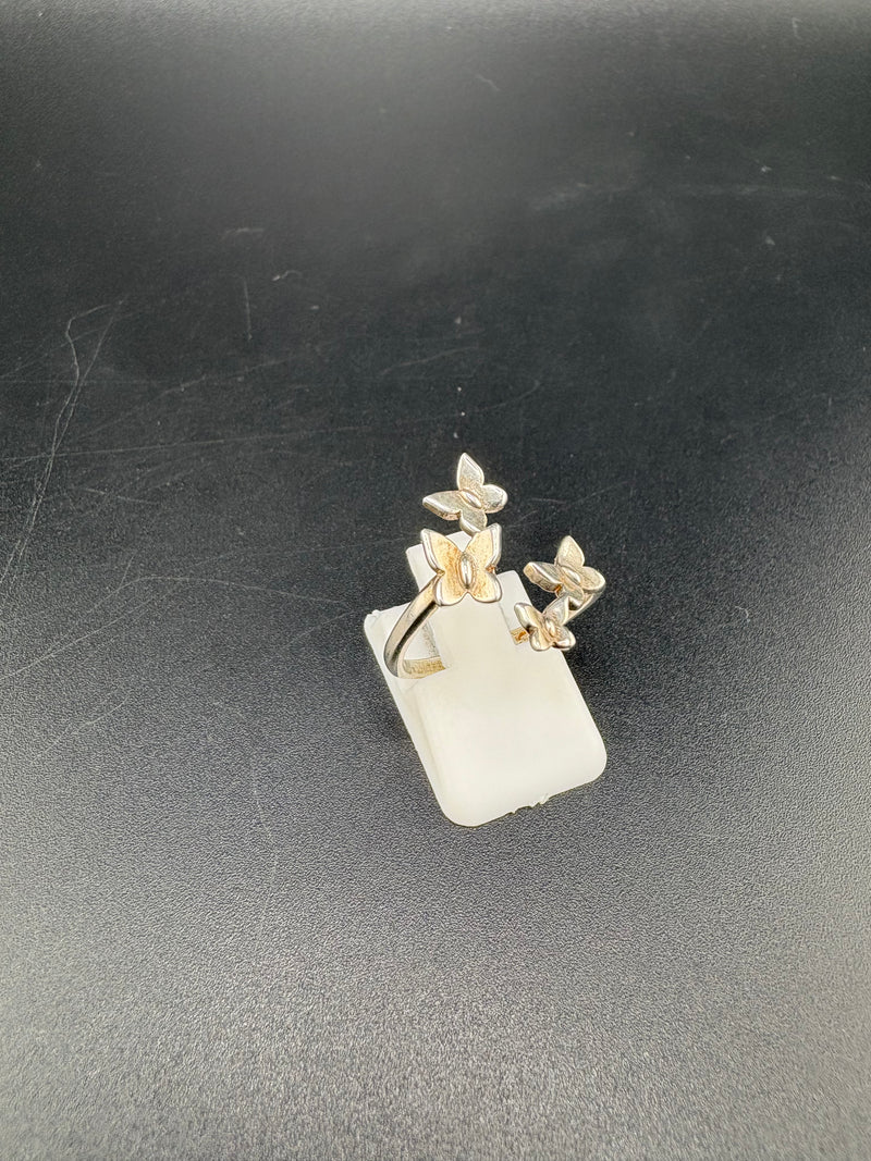 .925 Sterling Silver Butterfly Ring – 2.09g – Size 7.5 Adjustable