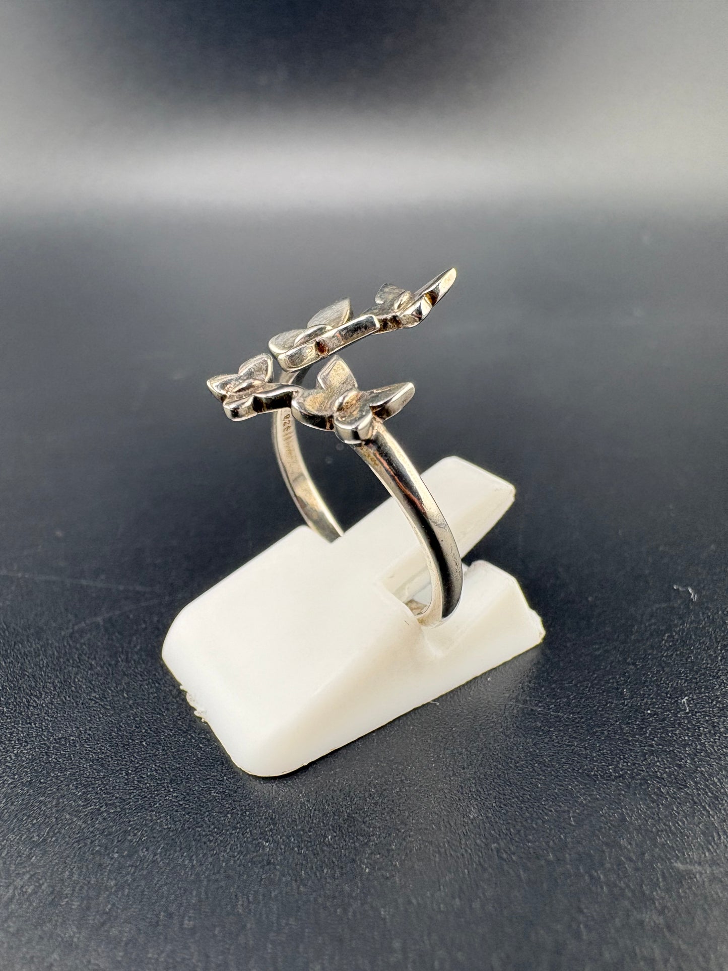 .925 Sterling Silver Butterfly Ring – 2.09g – Size 7.5 Adjustable
