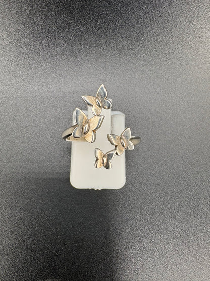 .925 Sterling Silver Butterfly Ring – 2.09g – Size 7.5 Adjustable