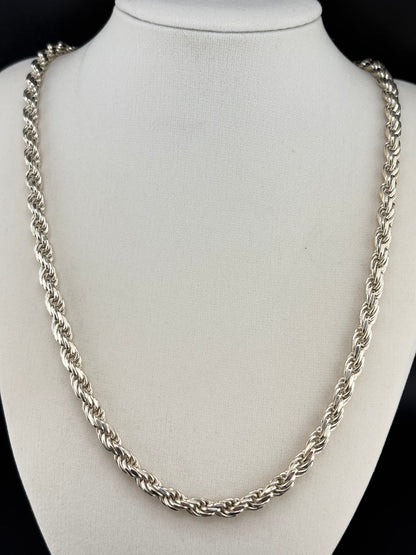 .925 Sterling Silver Rope Chain Necklace – 5.2mm / 22"