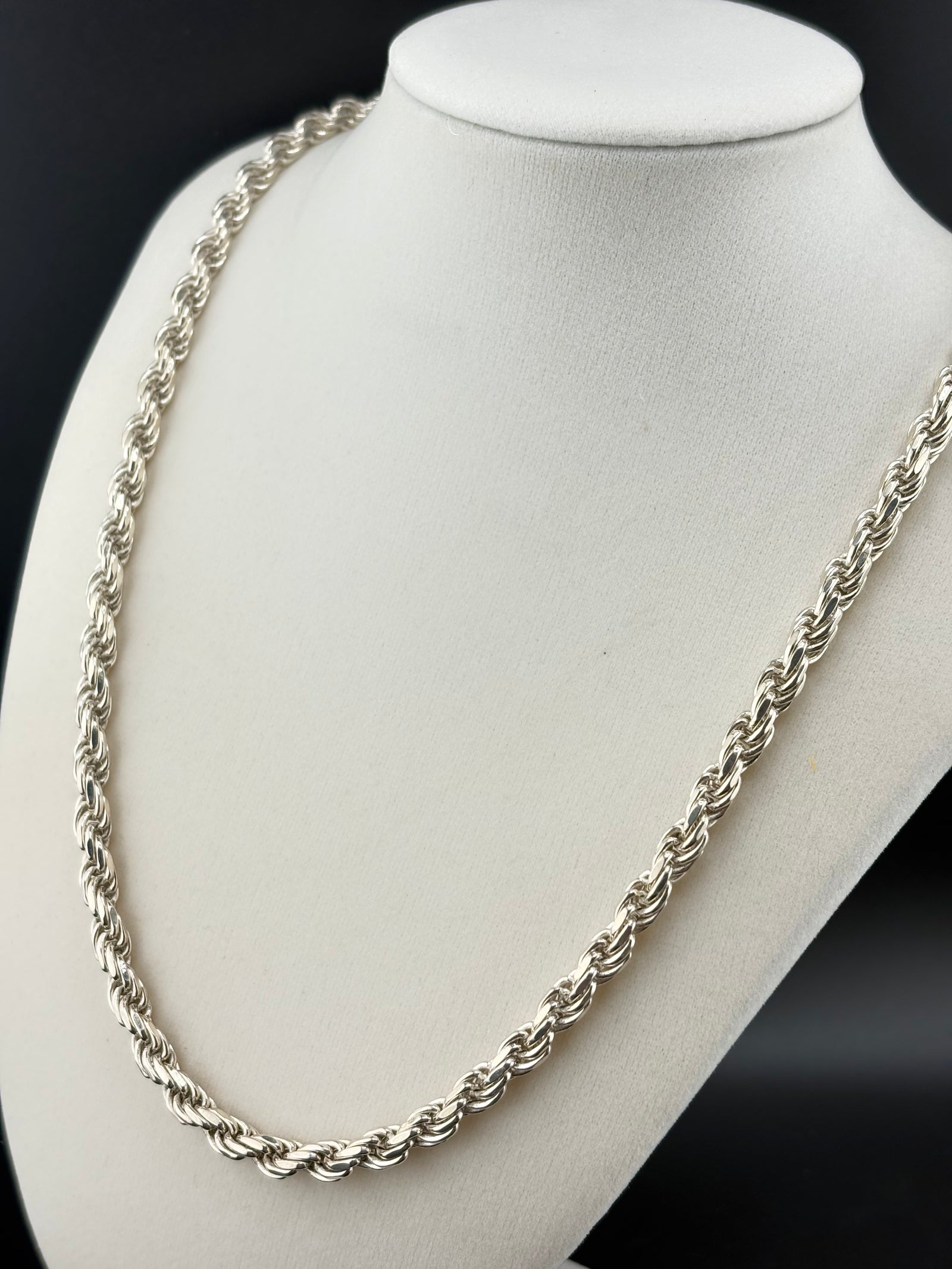 .925 Sterling Silver Rope Chain Necklace – 5.2mm / 22" alternate product view