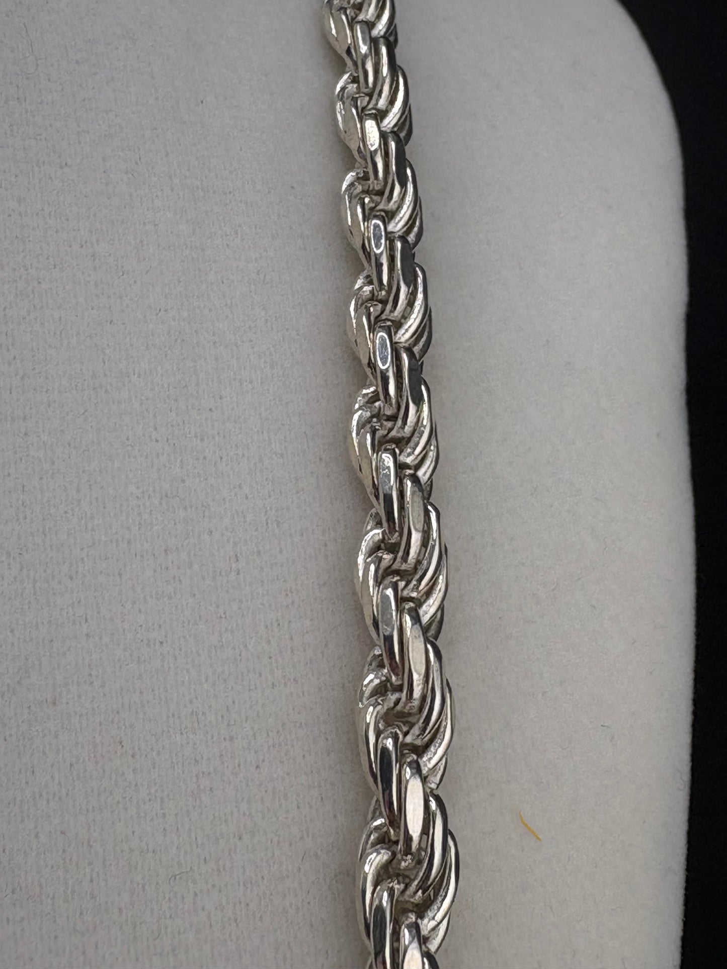 .925 Sterling Silver Rope Chain Necklace – 5.2mm / 22"