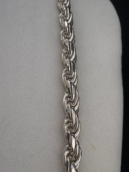 .925 Sterling Silver Rope Chain Necklace – 5.2mm / 22"