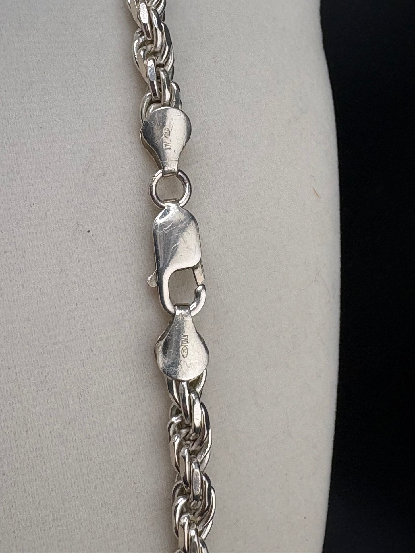 .925 Sterling Silver Rope Chain Necklace – 5.2mm / 22"