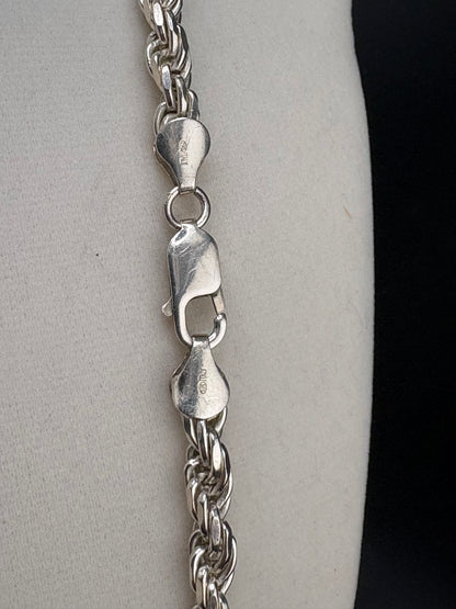 .925 Sterling Silver Rope Chain Necklace – 5.2mm / 22"