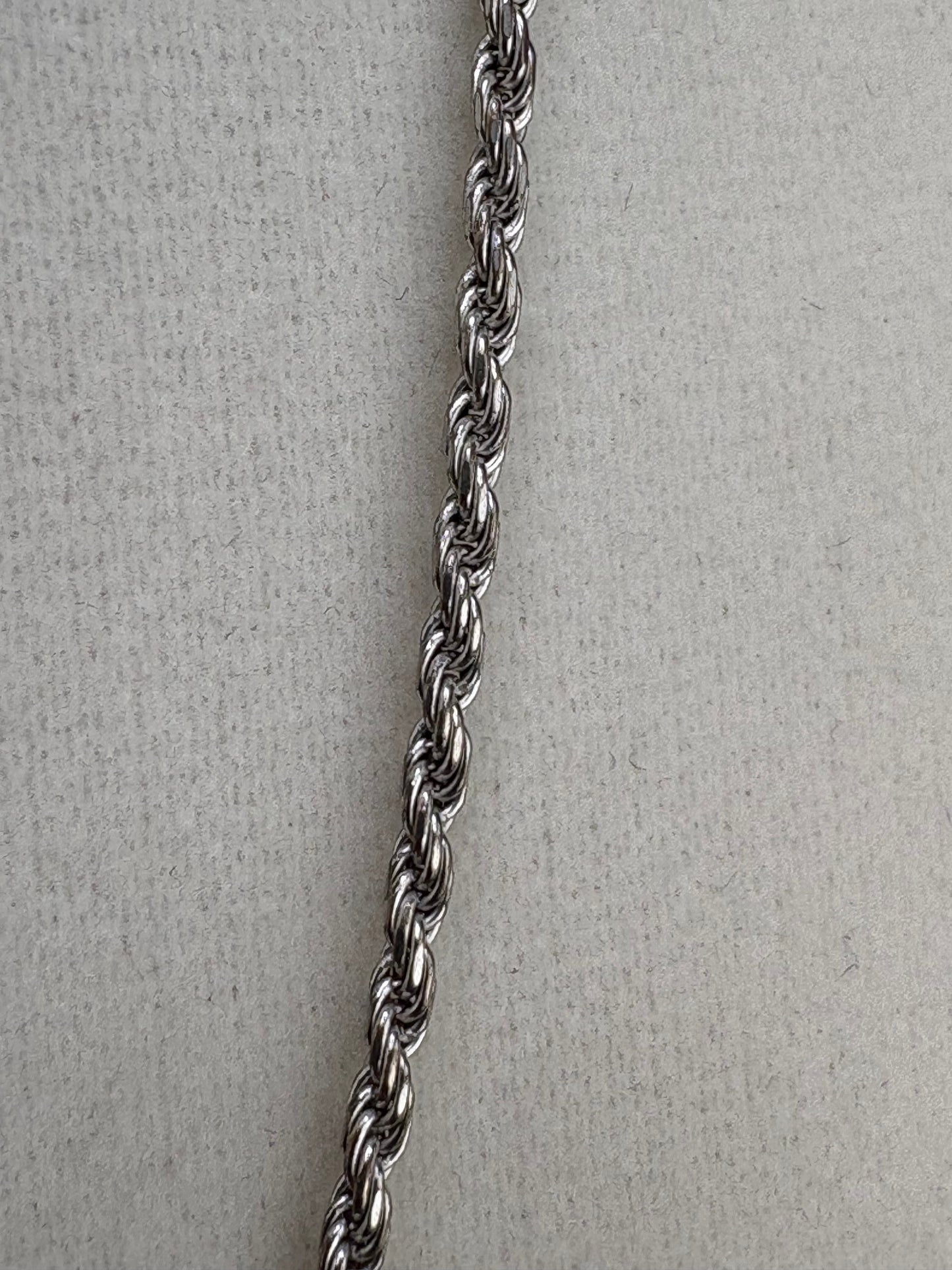 .925 Sterling Silver Rope Chain Necklace – 1.67mm / 16"