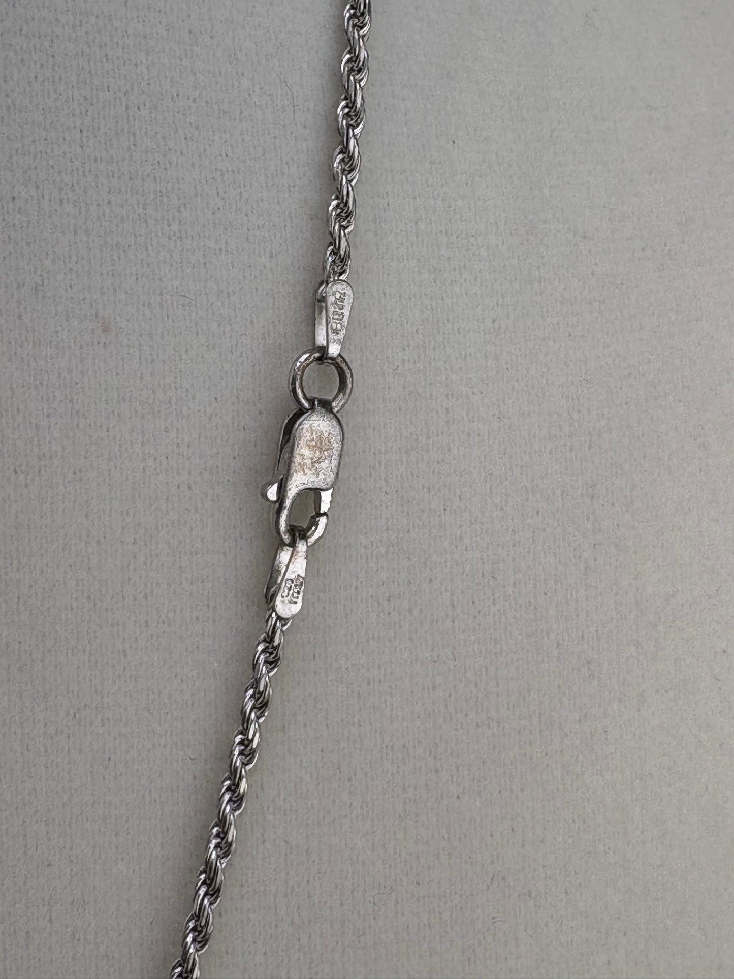 .925 Sterling Silver Rope Chain Necklace – 1.67mm / 16"