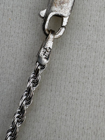 .925 Sterling Silver Rope Chain Necklace – 1.67mm / 16"