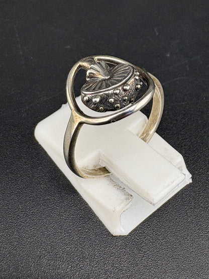 .925 Sterling Silver Mushroom Ring – 1.75g – Size 6