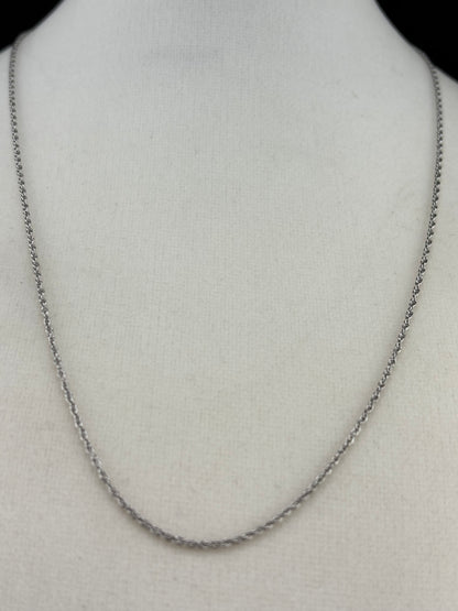 .925 Sterling Silver Rope Chain Necklace – 1.22mm / 18"