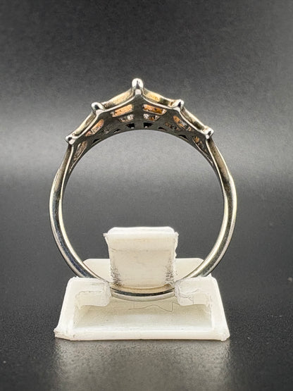.925 Sterling Silver Spider Web Tiara Ring – 2.17g – Size 7.25