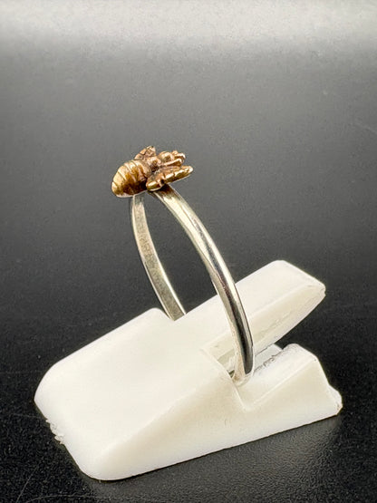 .925 Sterling Silver Bumblebee Ring – 1g – Size 7