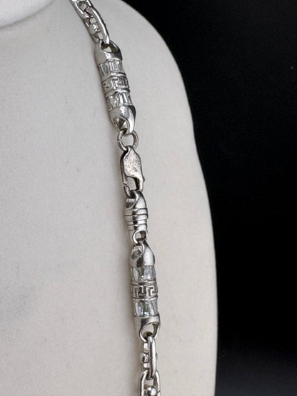 .925 Sterling Silver Barrel Link Necklace – 6.5mm / 25"