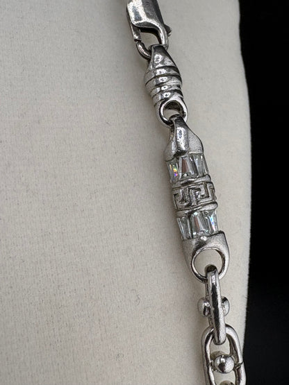 .925 Sterling Silver Barrel Link Necklace – 6.5mm / 25"