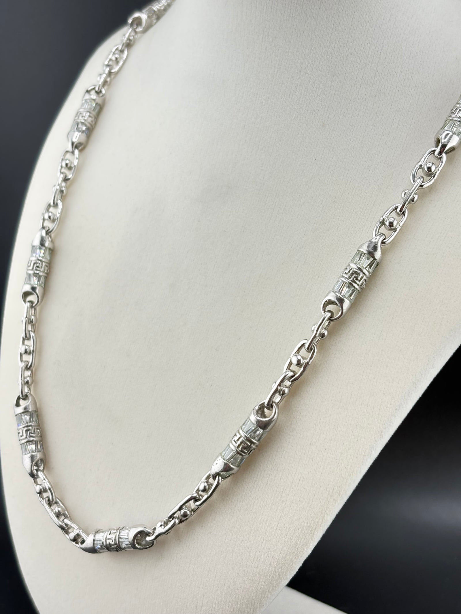 .925 Sterling Silver Barrel Link Necklace – 6.5mm / 25" alternate product view