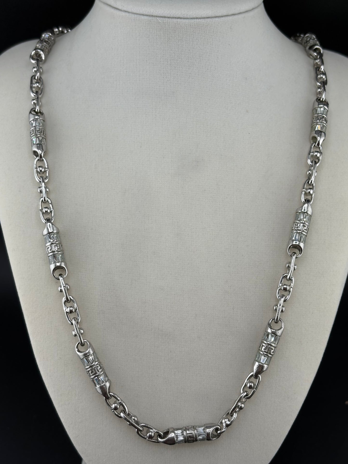 .925 Sterling Silver Barrel Link Necklace – 6.5mm / 25"