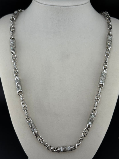 .925 Sterling Silver Barrel Link Necklace – 6.5mm / 25"