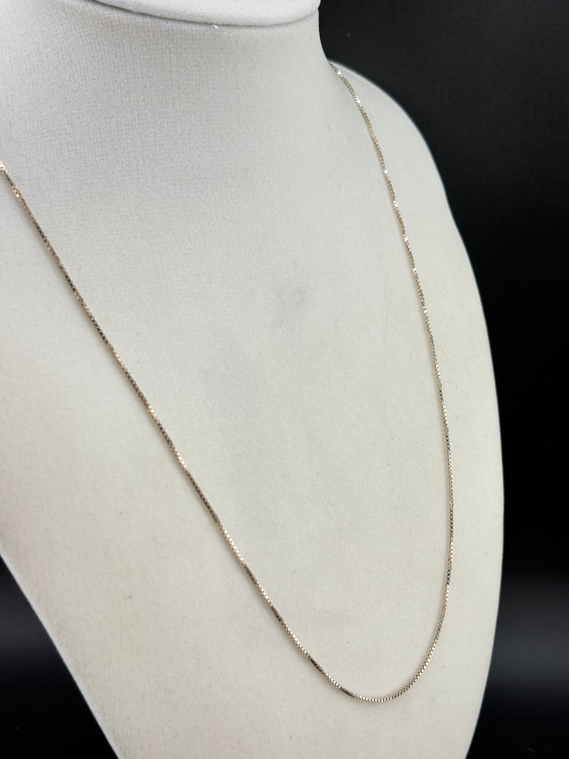.925 Sterling Silver Box Chain Necklace – 0.88mm / 20"